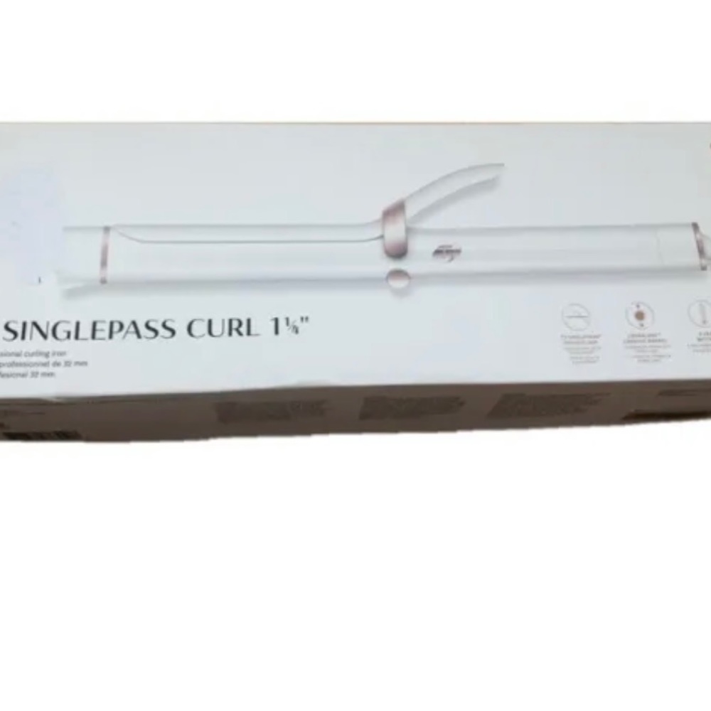 T3single pass curl 1.25 inch 1  1/4" professional curling iron white
